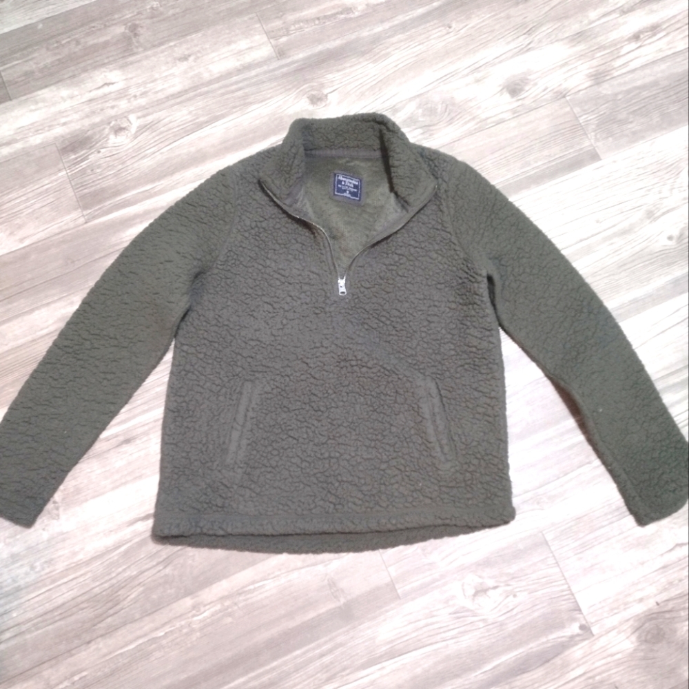 Abercrombie Green Fleece Pullover Jacket Coat Women’s Size M